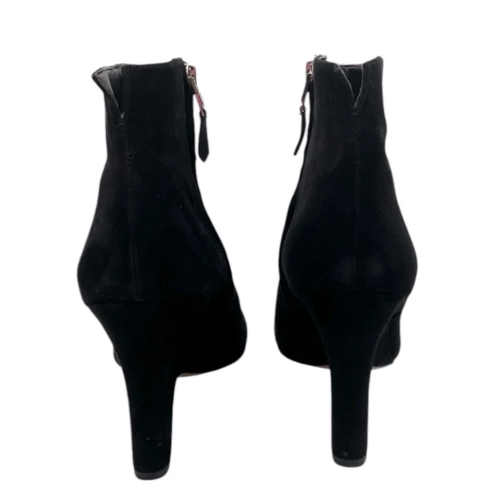 Sam‎ Edelman black Wilson Boot Size 8.5 Wedge Heel Black Suede Bootie Almond Toe